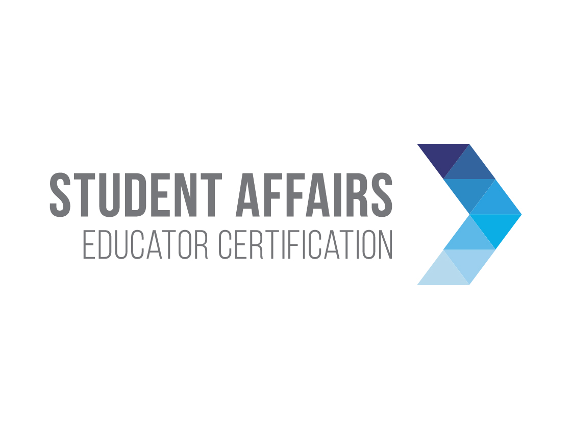 Student Affairs Educator Certification Core logo with arrow to the right side